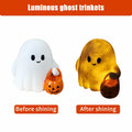 BINBINNIAO 3D Printing Halloween Ghost Figurine Glowing Resin 3.15in White Black by Deal US