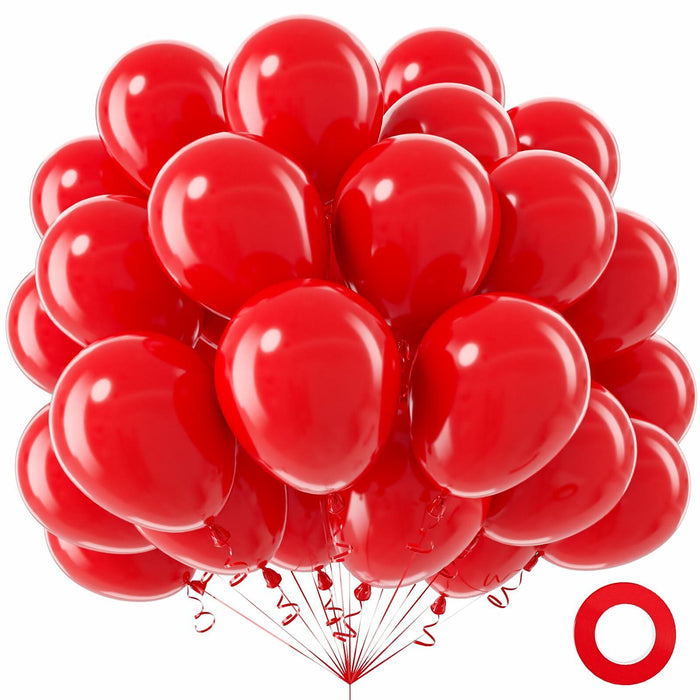 ZHMYBLN Red Balloons 100pcs 12in Bright Red Latex Helium Party Decor by Deal US