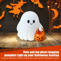 BINBINNIAO 3D Printing Halloween Ghost Figurine Glowing Resin 3.15in White Black by Deal US