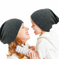 2PCS Parent-Child Beanie Hat Winter Knitted Warm Family Hats Set Beige by Deal US