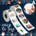 wuhuzsm 1000Pcs Christmas Stickers 2 Rolls Rustic Tree Wreath Elk Green by Deal US