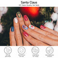 DUKASOU Christmas Semi Cured Gel Nail Strips Santa Claus 28 PCS UV Light by Deal US