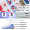 DUKASOU Christmas Semi Cured Gel Nail Strips Santa Claus 28 PCS UV Light by Deal US