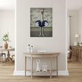 TRMSEJK Ostrich Pearl Animal Poster Wall Art Canvas 16x24in Green Unframed by Deal US
