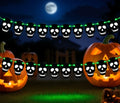RadiantFlux Glowing Halloween Skull Flag 10Ft Green Felt Skull Banner by Deal US