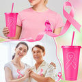 Bokon 24oz Breast Cancer Awareness Pink Tumblers with Straws 12 Pack by Deal US
