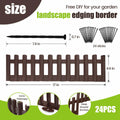 BuyAll Landscape Edging Border 17-Inch 24 Pack Brown Plastic Garden Fence by Deal US