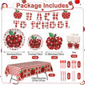 Zhehao 195 Pc Back to School Party Tableware Set Apple Red White Green by Deal US