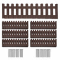 BuyAll Landscape Edging Border 17-Inch 24 Pack Brown Plastic Garden Fence by Deal US