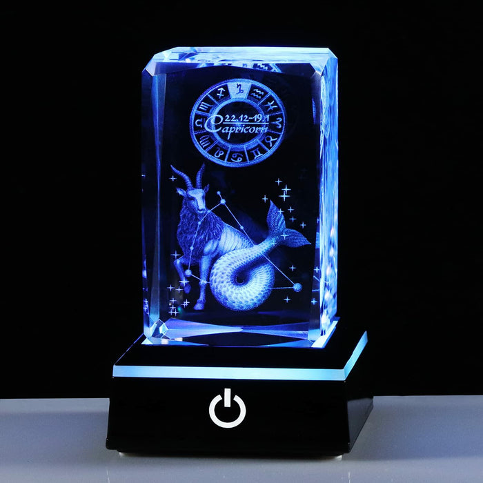 3D Crystals Capricorn Zodiac Glass Figurine Decor Birthday Gift Keepsake by Deal US