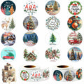 wuhuzsm 1000Pcs Christmas Stickers 2 Rolls Rustic Tree Wreath Elk Green by Deal US