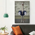 TRMSEJK Ostrich Pearl Animal Poster Wall Art Canvas 16x24in Green Unframed by Deal US