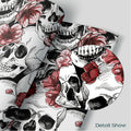 LwenSnow Halloween Skull Floral Peel Stick Wallpaper Red 17.3x236 Vinyl by Deal US
