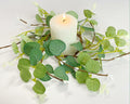 CARMELIT Easter Candle Ring Wreaths 15x15cm Artificial Eucalyptus Green 2 Pcs by Deal US
