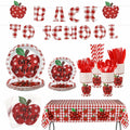 Zhehao 195 Pc Back to School Party Tableware Set Apple Red White Green by Deal US