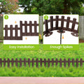 BuyAll Landscape Edging Border 17-Inch 24 Pack Brown Plastic Garden Fence by Deal US