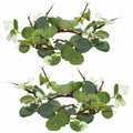 CARMELIT Easter Candle Ring Wreaths 15x15cm Artificial Eucalyptus Green 2 Pcs by Deal US