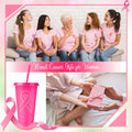 Bokon 24oz Breast Cancer Awareness Pink Tumblers with Straws 12 Pack by Deal US