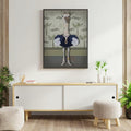TRMSEJK Ostrich Pearl Animal Poster Wall Art Canvas 16x24in Green Unframed by Deal US