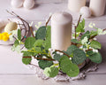 CARMELIT Easter Candle Ring Wreaths 15x15cm Artificial Eucalyptus Green 2 Pcs by Deal US