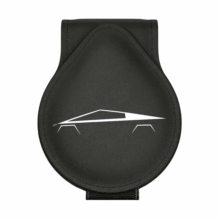 Car Sunglass Holder Tesla Cybertruck 2024-2025 Leather Visor Eyeglass Clip White by Deal US