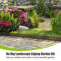 BuyAll Landscape Edging Border 17-Inch 24 Pack Brown Plastic Garden Fence by Deal US