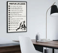 HSHFKLH Inspirational Wrestling Life Lessons Canvas Wall Art Motivational Poster by Deal US