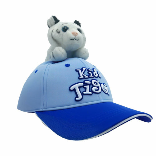 GADMEXILY Kids Boys Adjustable Cotton Baseball Cap Plush Tiger Hat Blue by Deal US
