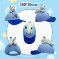 GADMEXILY Kids Boys Adjustable Cotton Baseball Cap Plush Tiger Hat Blue by Deal US