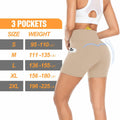 FULLSOFT Women's Biker Shorts with Pockets High Waist Tummy Control Khaki Size S by Deal US