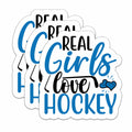HYKADEUS Real Girls Love Hockey Sticker Decals Waterproof Vinyl 3x2.8 3Pcs by Deal US