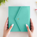 NEORAH B6 Notebook Sleeve Teal Faux Leather Dotgrid Journal Penloop Card Slots by Deal US