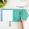 NEORAH B6 Notebook Sleeve Teal Faux Leather Dotgrid Journal Penloop Card Slots by Deal US