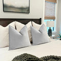 ZWJD Chenille Light Gray Pillow Covers 22x22 Set of 2 Soft Decorative by Deal US