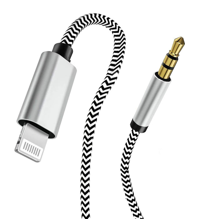esbeecables Apple iPhone Lightning to 3.5mm Aux Cable Silver 3.3ft by Deal US