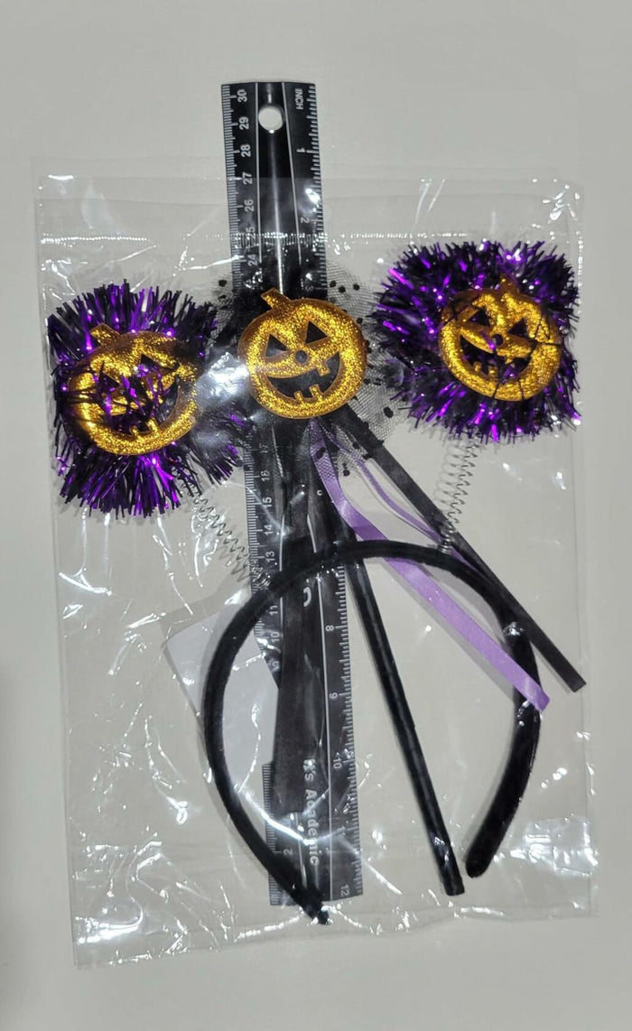 IKOLA Halloween Pumpkin Headband with Wand Set Orange & Purple 1 Count by Deal US