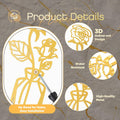 MorningRo 3 Pieces Metal Flowers Wall Decor Vase Rustic Farmhouse Gold by Deal US
