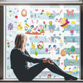 AOWDIAO Easter Window Clings 12 Sheets 366 Pcs Reusable 12x9 Inch Colorful by Deal US