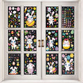 AOWDIAO Easter Window Clings 12 Sheets 366 Pcs Reusable 12x9 Inch Colorful by Deal US