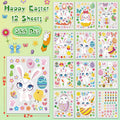 AOWDIAO Easter Window Clings 12 Sheets 366 Pcs Reusable 12x9 Inch Colorful by Deal US