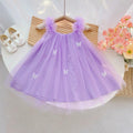 QB Baby Girl Dress Vintage Lace Collar Tulle Skirt Purple Butterfly 12M by Deal US
