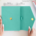 NEORAH B6 Notebook Sleeve Teal Faux Leather Dotgrid Journal Penloop Card Slots by Deal US