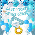 Nyvrexo Last Toast on The Coast Bachelorette Decorations Blue White Paper by Deal US