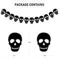 RadiantFlux Glowing Halloween Skull Flag 10Ft Green Felt Skull Banner by Deal US