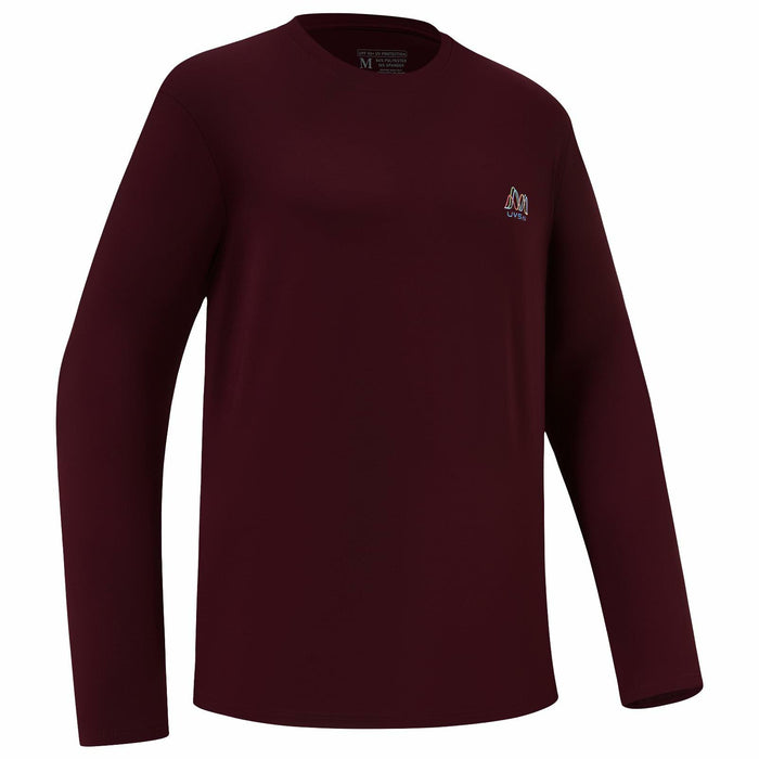 UVSAI Men’s UPF 50+ Long Sleeve Performance T-Shirt Burgundy Size 3X-Large by Deal US
