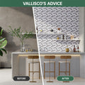VallisCo 3D Faux Brick Wall Panel 12x12 Black White Marble 10 Pcs PVC by Deal US