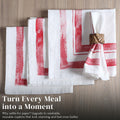 Palisa Cloth Dinner Napkins Set of 4 18x18 Inches Red Frame Border Cotton by Deal US
