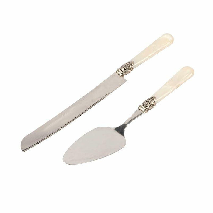 CATHYLIN Wedding Cake Knife & Server Set, Italian Style, 2 pcs, Yellow by Deal US