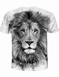 Wuiliy 3D Pattern T Shirt for Men Casual Printed Short Sleeve Animal Graphic Tee by Deal US