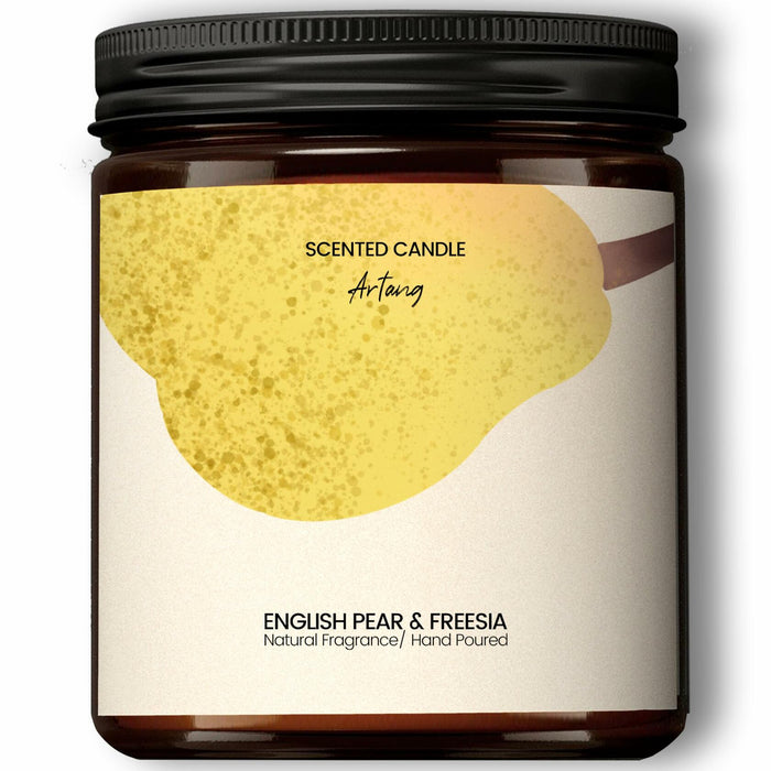 Generic English Pear & Freesia Scented Soy Candle Black Jar Chroma by Deal US